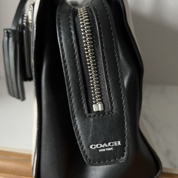 Coach 25805 Legacy Two-tone Chelsea Leather Carryall Mushroom Black - Picture 4 of 11